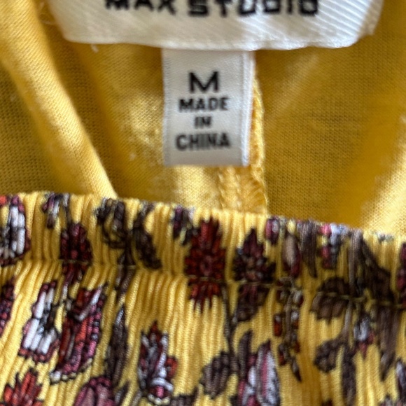 Set Of Two Max Studio Boho Mini Skirts M/L Floral Patterns Yellow Flirty - Picture 5 of 11